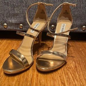Steve Madden Rose Gold strappy heels, 3” heel, only worn once.